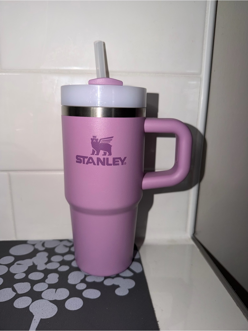 Stanley Pink Insulated Tumbler with Handle and Straw Lid